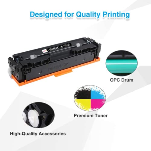 Image of Haline 206A (W2110A / W2111A / W2112A / W2113A) Combo With Chip Compatible Toner Cartridge Replacement for HP Color LaserJet Pro M255dw, M283fdw, M283cdw, M282nw, M283, M255 Printer {1 Set (BK,C,Y,M)}