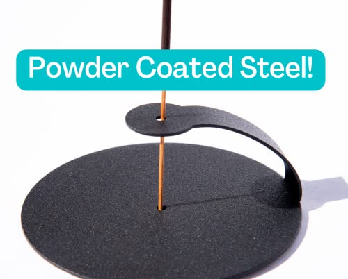 Incense Holder - Incense Holder For Sticks - Metal Black Powder Coated Cool Incense Burner - Vertical Tray Incesent Holder (Round) #TOP1