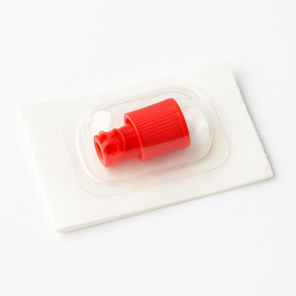 Combination Luer Lock Plugs, Red, Dual-Function for Male & Female Connectors, Sterile Individually packaged (100)