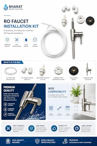 Image of SS 304 Grade Faucet Tap for Cabinet RO Water Purifiers, Stainless Steel (1 /4 inch pipe)