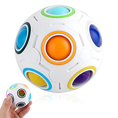 TAFULOR Rainbow Ball,Puzzle Ball,Fidget Ball,Fidget Toys,Magic Cube Ball,Cuber Speed,Speed Cube Ball,Stress Reliever Magic Ball Brain Teaser, Brain Teaser for Children Teens