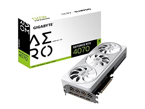 GIGABYTE GeForce RTX 4070 AERO OC 12GB Scheda grafica - 12GB DDRX6 21Gbps 192bit, PCI-E 4.0, Core 2565Mhz, DisplayPort 1.4, HDMI 2.1a, NVIDIA DLSS 3, GV-N4070AERO OC-12GD