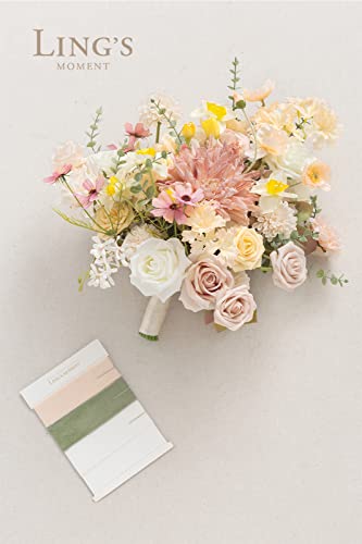 Lings-Moment-Artificial-Greenery-Stems-Box-Set-31pcs-with-8-Kinds-of-Faux-Greenery-Picks-for-DIY-Bridal-Bouquets-Wedding-Floral-Arrangement-Table-Centerpieces-Nude-Yellow Lings Moment Artificial Greenery Stems Box Set 31pcs with 8 Kinds of Faux Greenery Picks for DIY Bridal Bouquets Wedding Floral Arrangement Table Centerpieces Nude Yellow