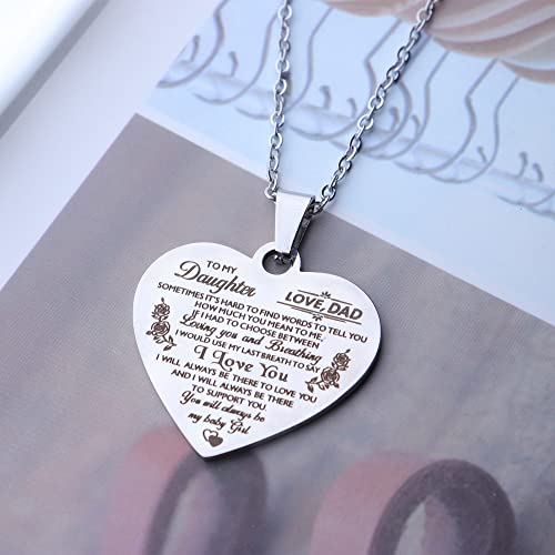 Jstud Inspiration Necklace Gifts for Daughter Son Christmas Birthday Gifts I Love You Heart Pendant Jewelry Necklace from Mom Dad2