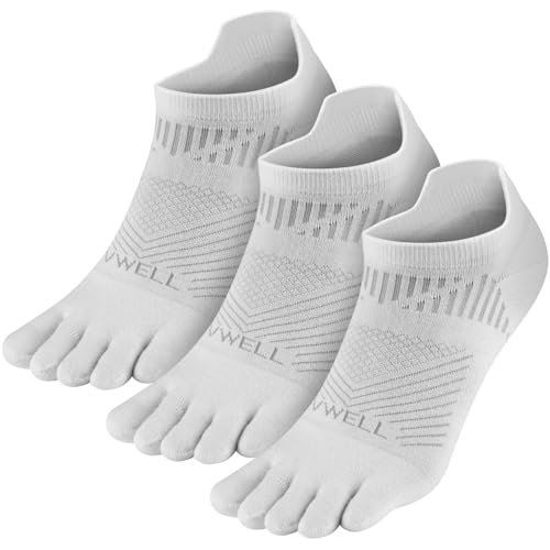 VWELL Toe Socks for Men and Women COOLMAX Five Finger socks Athletic Running Sock Breathable Ankle Toe Socks (3Pairs)