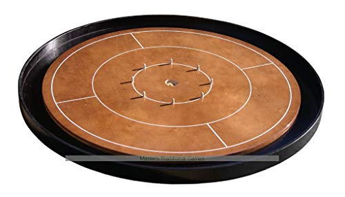 Masters Crokinole Tournament Board - Walnut and Ebony (Incl Hanging Kit)