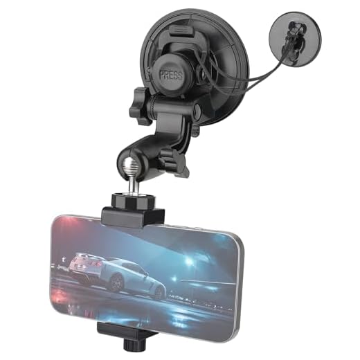 Action Camera Smartphone Suction Cup Race Car Cockpit Mount Motion Camcorder Vehicle Windshied Hood Rooftop Holder for GoPro Sony iPhone Hi-Speed Filming