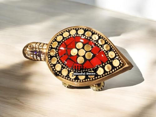 Image of Presents Feng Shui Tortoise Wish Fulfilling Brass Tortoise with Secret Wish Compartment Tortoise for Good Luck for Home [Peacock Design] Small weight-85gms