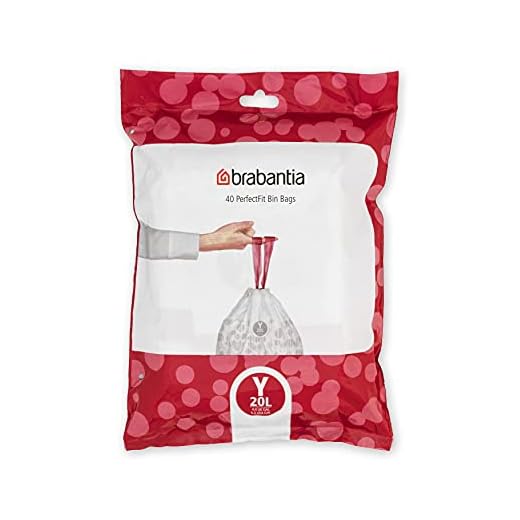 Brabantia Müllbeutel PerfectFit Spenderpackung (Code Y / 20L) Extra Starke müllsäcke Mit Zugband (40 Müllbeutel)