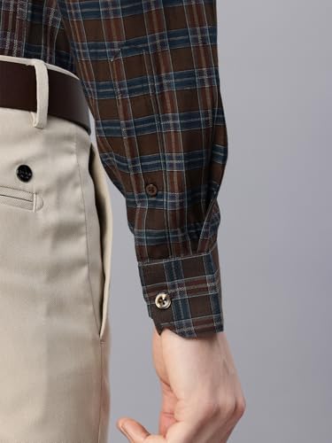 Image of Majestic Man Men's Pure Cotton Slim Fit Checkred Full Sleeve Classic Collar Everyday Formal Shirt