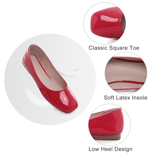 Image of Dear Time Women's Casual Foldable Ballet Flats Square Toe Ballerina Flats Shoes Comfortable