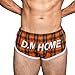 D.M Men's Underwear Boxer Trunks Plaid Woven Cotton Low Rise Cut Fashion Sports Style Booty Lounging Homewear Orange