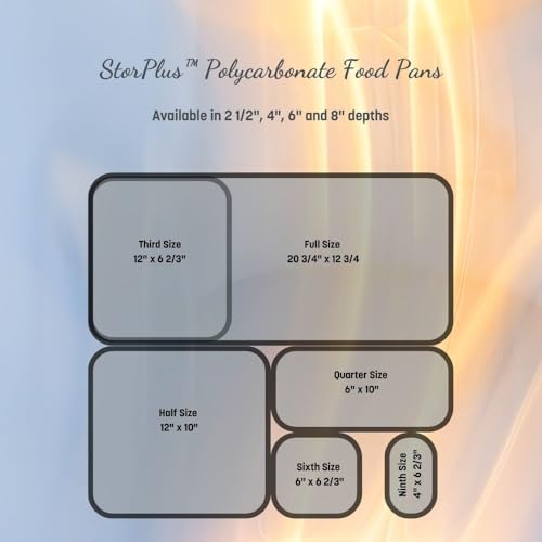 Carlisle FoodService Products Storplus Full-Size Plastic Food Pan, Food Storage Container, for Catering, Buffets, Restaurants, Polycarbonate, Full Size, 4 Inches Deep, Black, (Pack of 6)