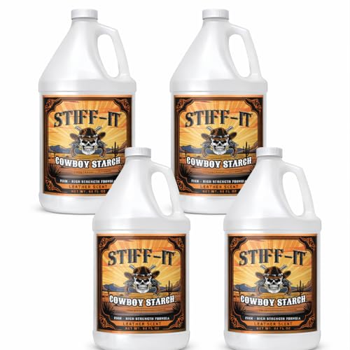 Stiff-it Western Cowboy Starch for Crisp and Clean Denim - Patent Formula with Leather Scent, Easy-Pour Design, and Winkle-Free Jeans (4)