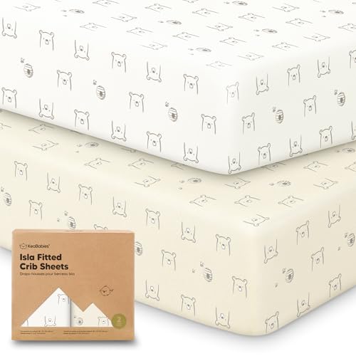 KeaBabies 2-Pack Baby Crib Sheets for Boys, Girls - 52x28