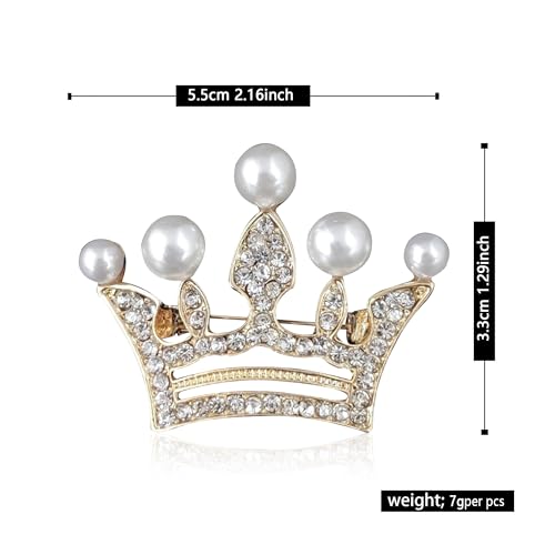 Image of GBAHFY Crystal Rhinestone Princess Queen Crown Brooch Pin for Women - Tiara for Wedding Party Banquet Birthday