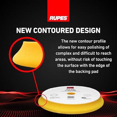 RUPES 150mm Yellow D-A Ultra-Fine Dual Action Wool Polishing Pads (Pack of 2) | Ideal for Paint Correction & Gloss Enhancement | Improves Finishing Performance | Compatible with 5 Backing Plate