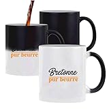  Otshirt Tasse Magique Bretonne pur beurre  Mug  Idée Tasse Personnalisable qui change de couleur Cadeau Anniversaire Fête Original Famille Travail Départ Collègue Retraite Noël.