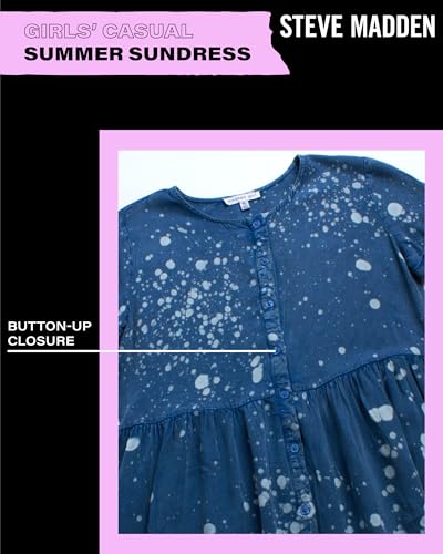 Steve Madden Girls' Dress - Short Sleeve Pull On Tunic Sundress for Girls - Casual Girls Fashion Dresses (4-12)3