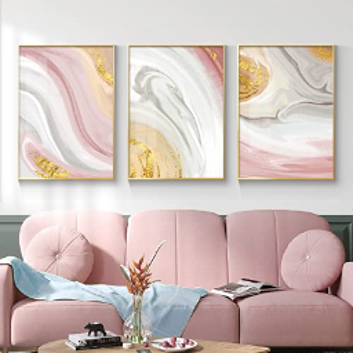 Affiches paysage rose et feuille d'or pour insuffler de la douceur dans votre maison