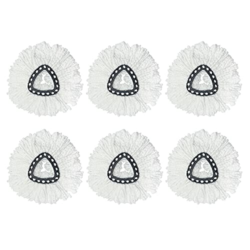 6 Pack Mop Replacement Heads Compatible with Microfiber Easywring Spin Mop Refill, Easy Cleaning Mop Head Refill, Spin Mop Head Replacement