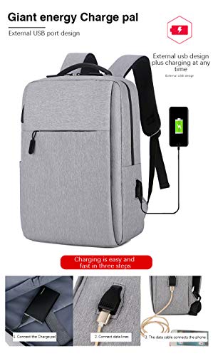 Image of VICH Laptop Backpack Business Casual Backpack Tablet Bag Laptop Packs Travel Backpack School Bag for Men Backpack with USB Charging Port (Black)