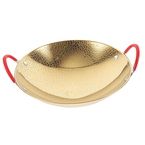 Wok de acero inoxidable con mango doble 25.8x22.5x9 cm miniatura 1