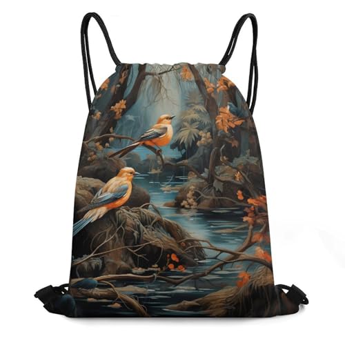 Birds Drawstring Backpack Durable Sport Gym Bags Daypack for Men Women 35 * 42cm