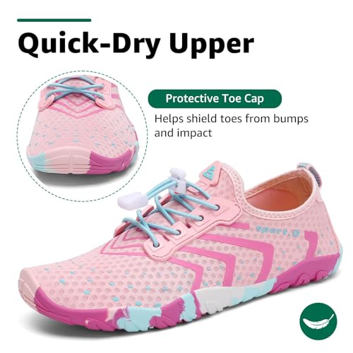 Image of SAGUARO Water Shoes for Women - Barefoot Quick-Dry Aqua Sock, Lightweight, Breathable for Swimming, Beach and Outdoor Activities Size 5.5-10.5