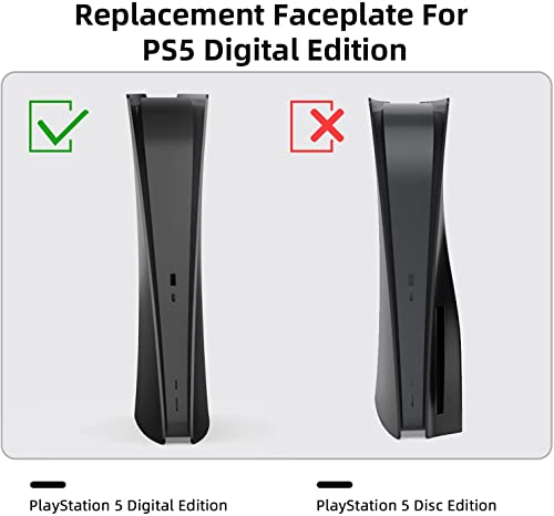Image of New world Faceplate for PS5 Digital Edition, Replacement FacePlate for PS5 Digital Edition (Black)
