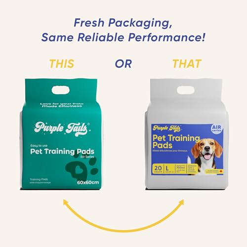 Image of Pet Training Pads Air Series - Large (Pack of 60) | Leakproof Heavy-Absorbent Puppy Pee Pads with Non-Slip Adhesive Tape | Odour Control, Quick-Dry Potty Pads for Dogs (60, 60x60cm)