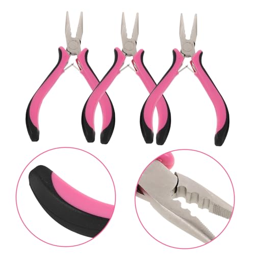 Pince à extensions de cheveux pour fixer proprement les wefts sans abîmer la fibre 3pcs