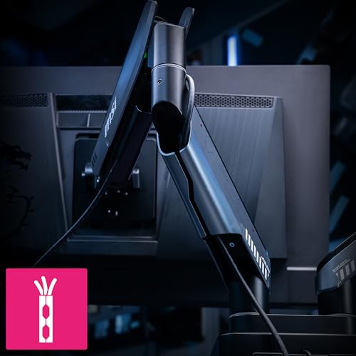 Image of MSI MPG MT201R V2 - Premium RGB Single Monitor Stand Arm, Supports 17-49 inch Screens and 44 lbs, VESA Compatible, Adjustable Heavy Duty Gas Spring Mount, Clamp & Grommet, Quick Release Plate - Gray