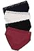 Ulla Popken 796248 Slips, Lot de 4, Poignets en Dentelle, Multicolor, 54+ Femme