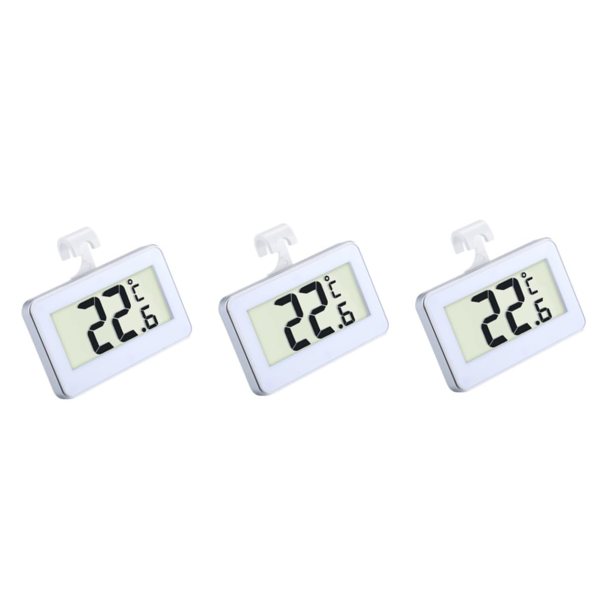 Yardwe 6piezas Termómetro Digital Con Gancho Para Refrigerador y Congelador Medición De Temperatura Interior y Exterior Pantalla Lcd Alarma De Temperatura Para Acuarios y Hogar
