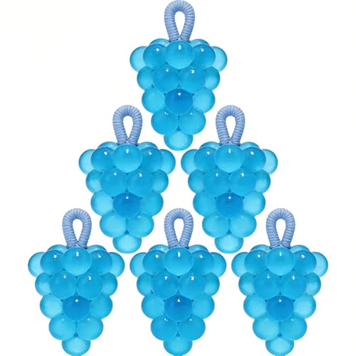 Grape Bunch Shaped Soap �Ό� �������� with Osmanthus Essential Oil, Blue, Round, Blue Cotton String, 7.05 oz (200g), Pack of 6-3-in-1 