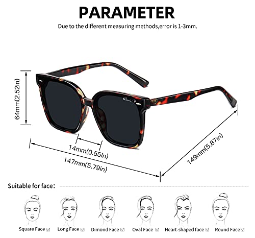 Bevi Square Polarized Sunglasses UV 400 Protection Retro Vintage Glasses for Women Men2