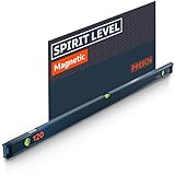 Presch Magnetic Spirit Level 120cm - Shatterproof Vial with Gradient Markings - Vertical Viewing Window - Innovative Anti-Slip end caps - Precision Measuring Surface