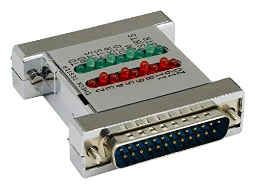 Cable Leader DB25 Male to Female Serial Check Tester with Green and Red LED
