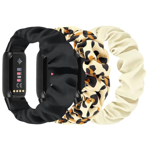 DKGKOO Paquete de 3 correas elásticas compatibles con correa de lujo, tela suave, bonita correa de repuesto deportiva para mujer, Small Size, No es una piedra preciosa