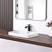 KARAMAG Bathroom Vessel Sink 20.6'' x 14.7'' Semi Recessed Bathroom Sink Rectangular Drop-in Vanity Sink with Overflow White Ceramic Modern Art Basin