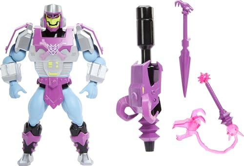 Masters of Universe Origins & Transformers Action Figure, Megatron Armor Skeletor 5.5 Inch Posable Collaboration Toy, Accessories & Mini Comic