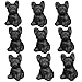 TUMBEELLUWA Black Obsidian French Bulldog Figurine Carved Crystal Puppy Statue Stone Animal Sculpture for Home Table Shelf Decor