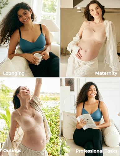 Image of Momcozy Seamless Bra for Women, 3.0 Jelly Strip Lifting Wireless Bra with Breathable Perforations