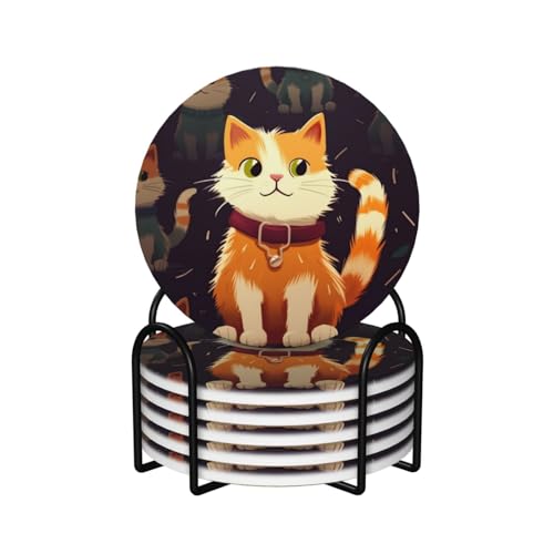 Dessous de verre absorbants et antidérapants en céramique avec support pour table - 2