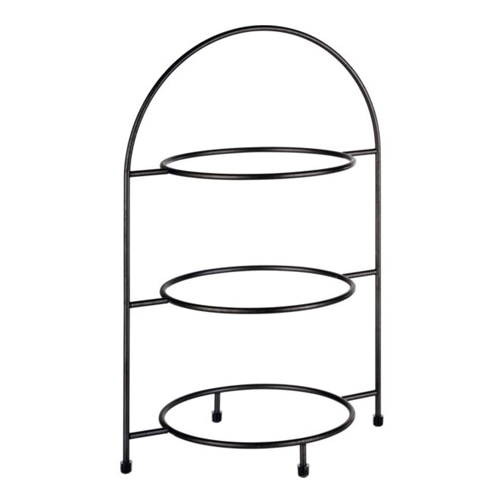 APS Serviergestell „Industrial“, Etagere, Gestell aus Metall für 3 Teller max. Ø 27 cm, innerer Ring Ø 18 cm, Größe 19,5 x 29 cm, Höhe 43 cm, Antirutsch-Füßchen (Teller nicht enthalten)