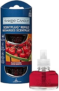 Yankee Candle ScentPlug Fragrance Refills, Black Cherry Plug in Air Freshener Oil, Up to 60 Days of Fragrance, 2 Count