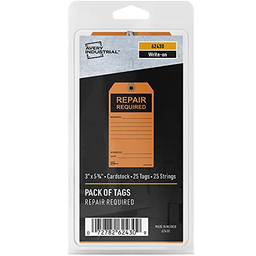 Avery Preprinted Repair Required Tags, String Included,...