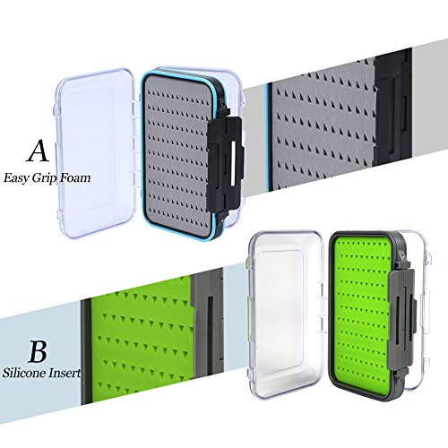 Maxcatch Waterproof Fly Box Double Clear Lid Fly Fishing Box Easy Grip Foam (Foam Insert, Small-4.9''X 3.9''X 1.57'') #TOP3