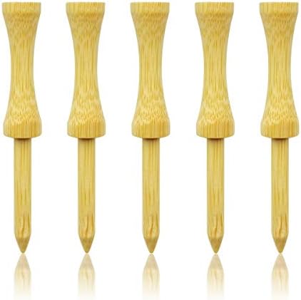 Zivisk Bamboo Golf Tees 2-3/4 inch 100 Count Wooden Tall Step Down Castle Tees Golf (Natural Color)